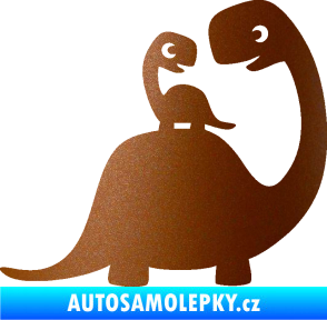 Samolepka Dítě v autě 105 pravá dinosaurus měděná metalíza