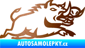 Samolepka Divoké prase 004 pravá měděná metalíza