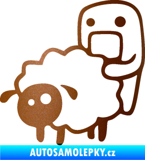 Samolepka Domo 005 levá love sheep měděná metalíza