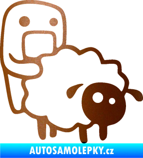 Samolepka Domo 005 pravá love sheep měděná metalíza