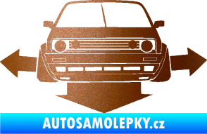 Samolepka Down and out car 002 měděná metalíza