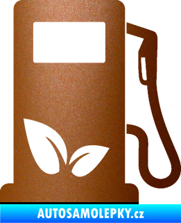 Samolepka Elektro auto 001 pravá symbol eko čerpací stanice měděná metalíza