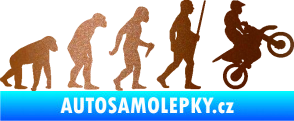 Samolepka Evoluce 002 motokros pravá měděná metalíza