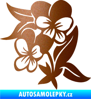 Samolepka Fialka 001 levá květina měděná metalíza