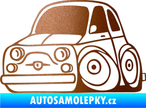 Samolepka Fiat 500 karikatura levá měděná metalíza