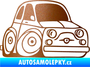 Samolepka Fiat 500 karikatura pravá měděná metalíza