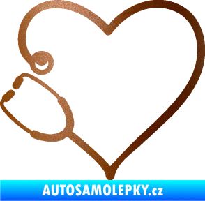 Samolepka Fonendoskop 002 levá  zdravotní sestřička měděná metalíza