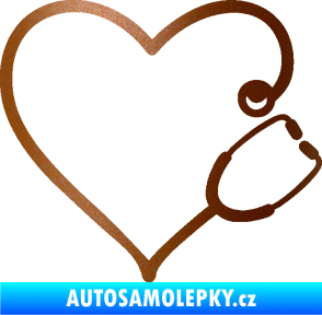 Samolepka Fonendoskop 002 pravá  zdravotní sestřička měděná metalíza