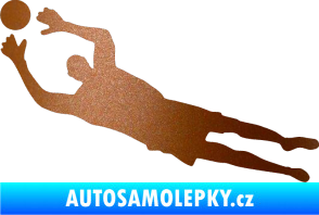 Samolepka Fotbalista 026 levá brankář měděná metalíza
