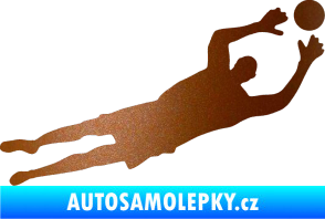 Samolepka Fotbalista 026 pravá brankář měděná metalíza