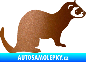 Samolepka Fretka 001 pravá měděná metalíza