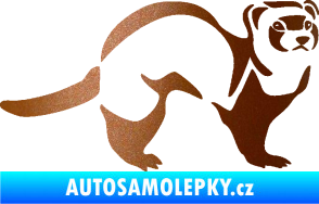Samolepka Fretka 002 pravá měděná metalíza
