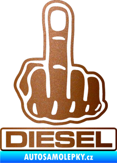 Samolepka Fuck off diesel měděná metalíza