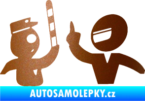 Samolepka Fuck the police 003 měděná metalíza