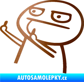 Samolepka Fuck you 003 panáček levá měděná metalíza
