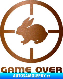 Samolepka Game over lov zajíce měděná metalíza