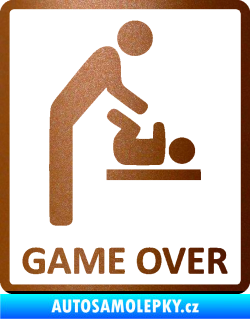 Samolepka Game over varianta baby měděná metalíza