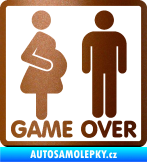 Samolepka Game over varianta jsem v tom měděná metalíza