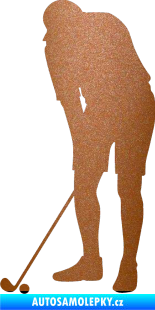 Samolepka Golfista 007 levá měděná metalíza