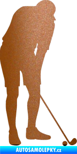 Samolepka Golfista 007 pravá měděná metalíza