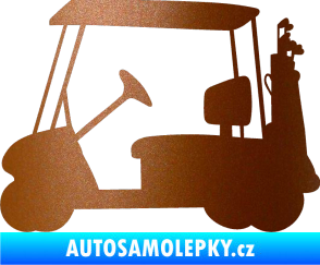 Samolepka Golfista 012 levá vozík měděná metalíza