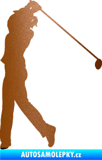 Samolepka Golfistka 013 levá měděná metalíza