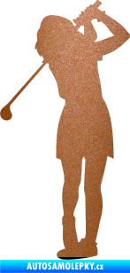 Samolepka Golfistka 014 levá měděná metalíza