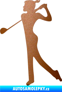 Samolepka Golfistka 016 levá měděná metalíza
