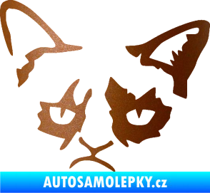 Samolepka Grumpy cat 001 levá měděná metalíza
