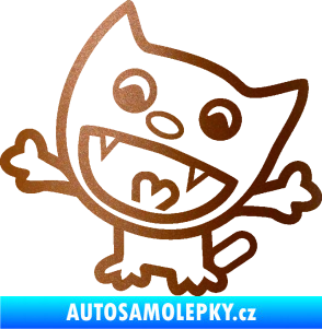 Samolepka Happy cat 001 levá měděná metalíza