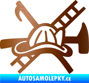 Samolepka Hasič 005 pravá měděná metalíza