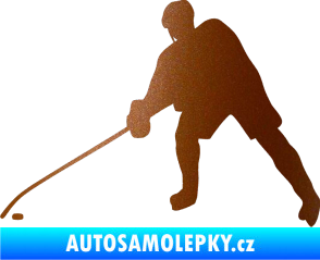 Samolepka Hokejista 002 levá měděná metalíza
