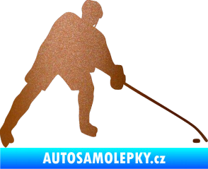 Samolepka Hokejista 002 pravá měděná metalíza