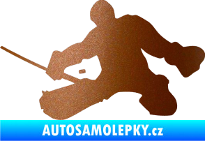 Samolepka Hokejista 015 levá brankář měděná metalíza