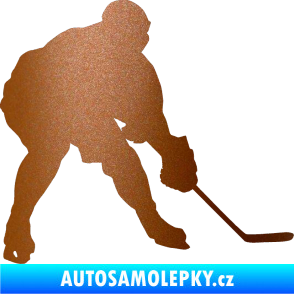 Samolepka Hokejista 016 pravá měděná metalíza