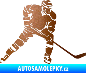 Samolepka Hokejista 026 pravá měděná metalíza