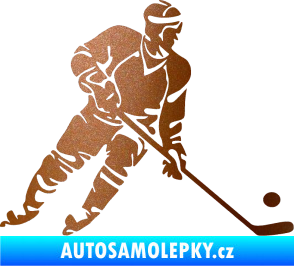Samolepka Hokejista 027 pravá měděná metalíza