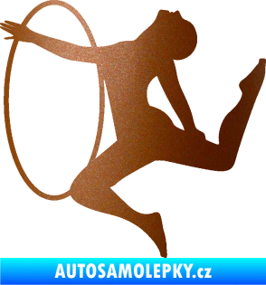 Samolepka Hula Hop 002 levá gymnastka s obručí měděná metalíza