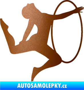 Samolepka Hula Hop 002 pravá gymnastka s obručí měděná metalíza