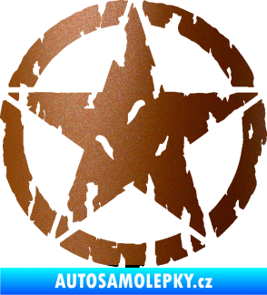 Samolepka Hvězda Army 010 potrhaná měděná metalíza