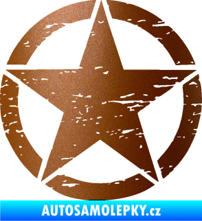 Samolepka Hvězda US Army 002 protrhaná měděná metalíza