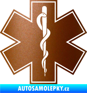 Samolepka Hvězda života jednobarevná měděná metalíza
