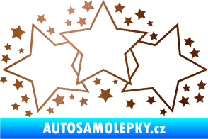 Samolepka Hvězdy a hvězdičky dekor měděná metalíza