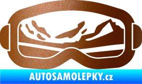 Samolepka I love snow brýle pravá měděná metalíza