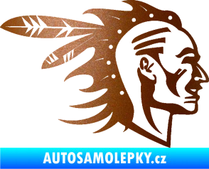 Samolepka Indián 003 pravá měděná metalíza