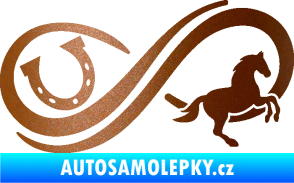 Samolepka Infinity 005 pravá koník s podkovou měděná metalíza