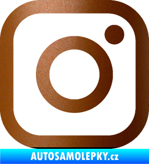 Samolepka Instagram logo měděná metalíza