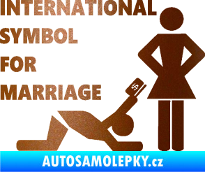 Samolepka International symbol for marriage měděná metalíza
