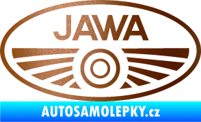 Samolepka Jawa logo měděná metalíza