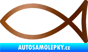 Samolepka Jesus rybička 006 křesťanský symbol měděná metalíza